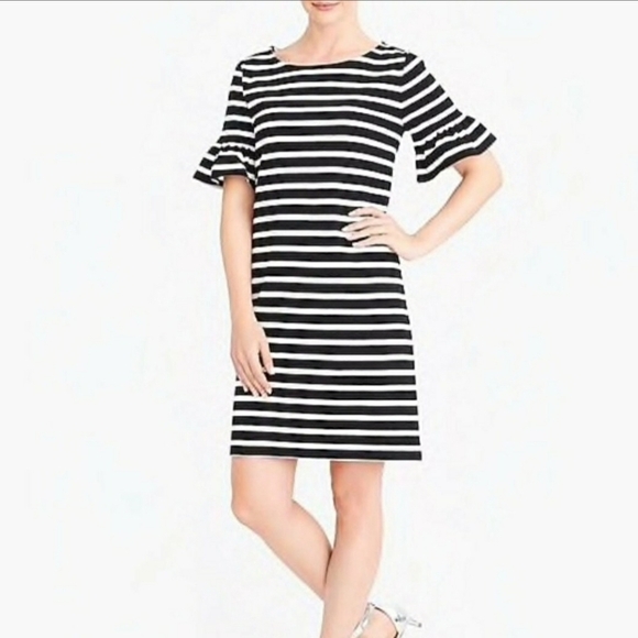 J. Crew Dresses & Skirts - J Crew striped dress with flutter sleeves